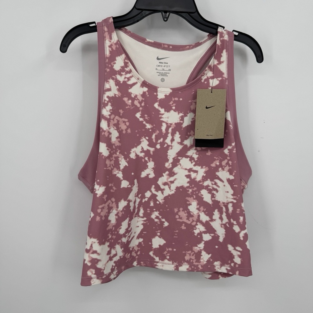 Nike Women One Fitted Dri-FIT Cropped Tank Top XL Elemental Pink HJ1121-699